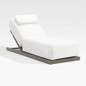 Nuevos Muebles de Patio de Moda, Silla de Piscina de Teca Gris para Exteriores, Tumbona, Cama de Día, Tumbonas con Cojín Grueso - Product Image 6