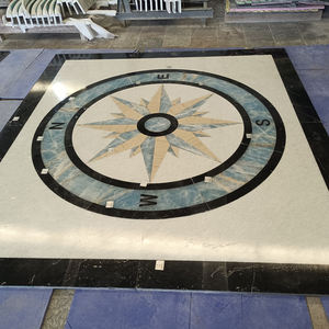 Goldtop Veine de marbre naturel Bookmatch <span class=keywords><strong>Boussole</strong></span> Médaillon Hôtel de luxe moderne Étage pour Villa OEM/ODM Conception graphique personnalisable - Product Image 5