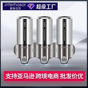304 Stainless Steel Wall Mounted Manual Soap Dispenser Three Head For Hotels Minimalist Design - Product Image 4