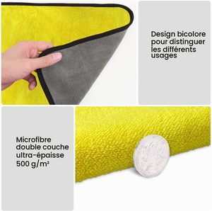 Toalla de Limpieza para Autos VANTUR, Ecológica, de Microfibra Tejida de Secado Rápido, Cuadrada, con Bucle Retorcido, para Cuidado Automotriz, 1200/1400/1600GSM - Product Image 3