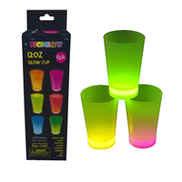 Emballage personnalisé, bâton lumineux de 12 oz, 6 gobelets de fête avec lumière fluorescente, événements d'Halloween, remises de diplômes, célébrations de Diwali