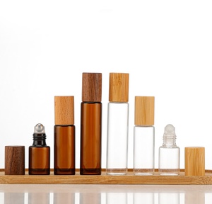 <span class=keywords><strong>Flacon</strong></span> roll-on en verre transparent ou ambré de luxe avec bouchon en bambou et couvercle en bois, 5ml, 10ml, 15ml, <span class=keywords><strong>vide</strong></span>, pour emballage d'huiles et de parfums - Product Image 4