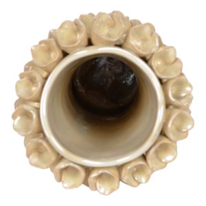 Vaso cilindrico in ceramica testurizzata con disegno floreale per decorazioni per la casa, camera da letto, ufficio, tavolo - Product Image 4