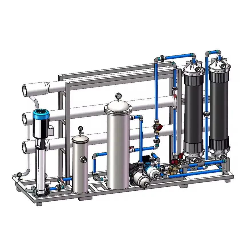 Impianto del sistema di desalinizzazione ad osmosi inversa dell'acqua di mare