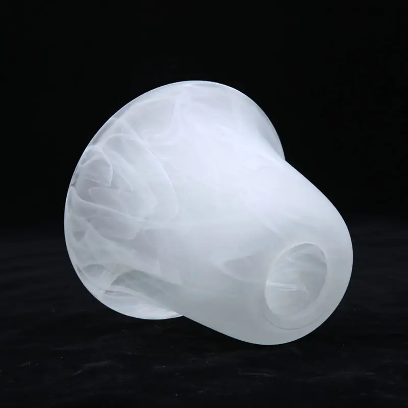 Выдувной молочный белый стеклянный абажур в форме конуса подвесные прозрачные стеклянные лампы с узором облаков