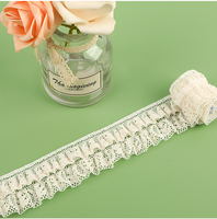 Nouvelle Arrivée : Bordure en Dentelle de Coton Brocart Français Multicouche à Volants pour Couture DIY, Textile de Maison et Accessoires Vestimentaires