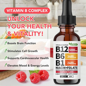 Suplemento Líquido de Complejo Vitamínico <span class=keywords><strong>B</strong></span> <span class=keywords><strong>Sublingual</strong></span> Todo en Uno OEM, Gotas para el Sistema Inmunológico, Energía y Metabolismo para Adultos - Product Image 4