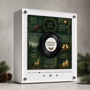 Aimant de réfrigérateur rotatif NFC personnalisé pour Noël, avec enregistrement de chanson et photo, cadeau de Noël, vente en gros, livraison rapide, directement de l'usine - Product Image 1
