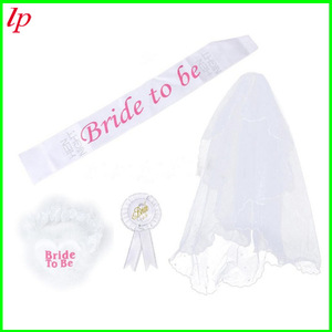 Conjunto nupcial para futura novia: Velo, banda para pierna, faja, broche, accesorios para fiesta de bodas - Product Image 3