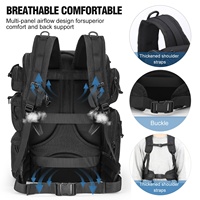 Sac à dos tactique de montagne grande capacité 50L en polyester Oxford respirant, imperméable et durable pour le voyage et la randonnée en extérieur