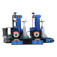 Machine de polissage à plat de bureau compacte avec convoyeur à bande abrasive 2,2 kW pour la finition des plaques en acier inoxydable et en aluminium