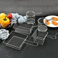 Mini panier de friteuse en acier inoxydable panier à friture en maille passoire servant la présentation des aliments outil de cuisson panier de frites