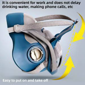 Masque à gaz demi-visage en silicone 6200 réutilisable et lavable avec filtre à <span class=keywords><strong>charbon</strong></span> <span class=keywords><strong>actif</strong></span> pour la peinture au pistolet et la sécurité industrielle - Product Image 3