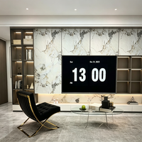 Panneau mural en feuille de marbre brillant, ignifuge, imperméable et résistant aux UV pour la décoration murale des restaurants et des magasins de détail