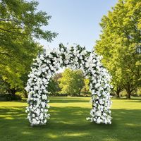 Arche florale de 2,4 m, rangée de roses artificielles et mur de fleurs pour la décoration de fond de scène de mariage
