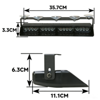 Lampe de signalisation LED 32W à ventouse 2-en-1 avec affichage numérique, boîtier en aluminium, pour pare-brise avant et arrière de véhicule