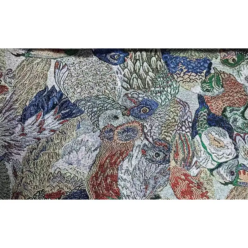 Парчовая кружевная ткань с принтом цветов и птиц, окрашенная жаккардовая ткань, парчовая жаккардовая ткань для одежды
