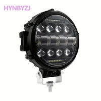 HYNBYZJ Lampe de travail ronde à LED étanche 7 pouces 60w Lampe de brouillard pour voiture, SUV, camion, bateau, barre lumineuse de travail à LED tout-terrain