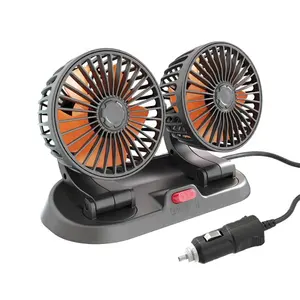 Universal Car Cooling Fan 5V/12V/24V Mini Dual Head Cooler Fan Adjustable Auto Electric Fan for Car Accessories 2023