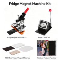 Nouvelle machine manuelle de fabrication d'aimants de réfrigérateur rectangulaires en acier avec bouton photo personnalisé DIY, garantie 1 an pour les boutiques de cadeaux