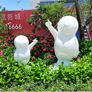 Ensemble de sculptures de figurines de dessins animés en résine pour l'extérieur, décoration de jardin moderne et amusante, forme irrégulière autoportante, finition brillante - Product Image 3