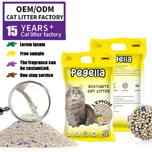 Muestra Gratuita GUDING OEM Arena para Gatos de Bentonita en Forma de Bola de 5L, Sin Polvo, Aglutinación Rápida, Neutralizador de Olores Natural, Bolsa de PP Gris - Product Image 1