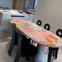 Table basse de style artistique moderne, peinte à l'huile, créative, pour salon, salle à manger, usage hôtelier, couleur personnalisable