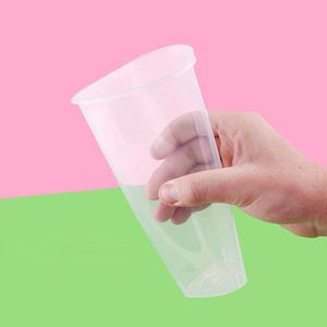 16oz 22oz Heart Shaped Boba <b>Cup</b> Disposable PP <b>Plastic</b> Injection Boba Bubble Tea <b>Cup</b> for Juice Milk Tea - Product Image 2