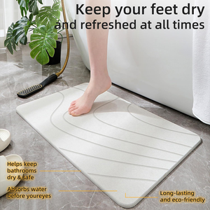 Niente piu' scivolate nei bagni! Il nostro tappetino di terra diatomacea assorbente lavora duramente per tenerti al sicuro dagli scivoli per l'uso domestico della doccia" - Product Image 6