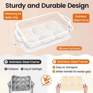 MUYULINS - Molde para Cupcakes de Silicona Grande, Color Beige, 6 Tazas, Antiadherente, Libre de BPA, con Marco Reforzado de Metal, Apto para Horno, Estilo Americano - Product Image 3