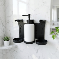 Distributeur de savon en acier inoxydable 304, support noir pour bouteille de savon liquide, support pour désinfectant pour les mains, distributeur de savon et de shampoing pour hôtel