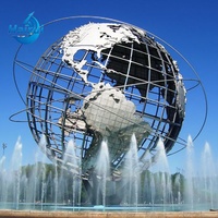Sculpture de globe terrestre en acier inoxydable de grande taille pour la décoration de complexe hôtelier à thème extérieur