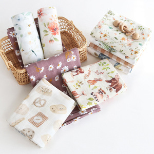 Set di Copertine Swaddle per Neonati in Mussola di <span class=keywords><strong>Cotone</strong></span> Organico e Bambù, 120x120cm, Unisex, Motivo a Scacchi, Fascia Avvolgente per Neonati, Basso MOQ - Product Image 2