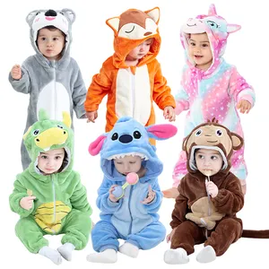 MICHLEY vêtements d'hiver pour bébés filles flanelle animaux combinaison nouveau-né garçons vêtements hiver bébé barboteuses