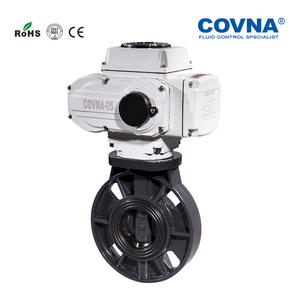 วาล์วผีเสื้อพลาสติก PVC พร้อมตัวกระตุ้นไฟฟ้าแบบหมุน 24V DC แบบหน้าแปลนคู่ ขนาด DN200 8 นิ้ว ซีลยาง EPDM สำหรับคำสั่งซื้อเร่งด่วน COVNA - Product Image 6