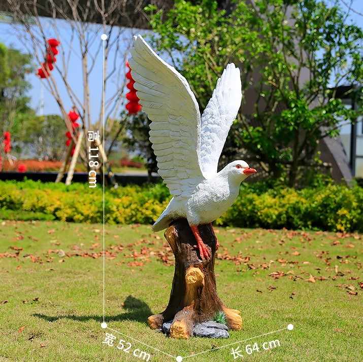 庭の造園のための大型等身大グラスファイバー動物フィギュア樹脂鳥像