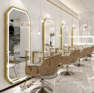 Espejo de salón de belleza de alta gama con LED para celebridades de internet, espejo de pie para peluquería, espejo de salón de belleza - Product Image 3