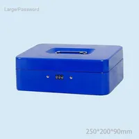 Xuchen RLP-139 Großer Eisen-Passwort-Schlüsselsafe Stahl-Kofferbox für Kassen und Bargeld 250x200x90mm