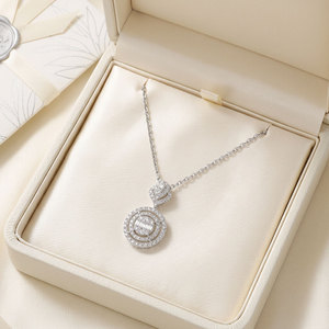 เครื่องประดับหรูหราขายส่ง สร้อยคอทำมือประณีต สร้อยคอทองคำขาวแท้ 18K ประดับเพชรแท้ธรรมชาติ - Product Image 3