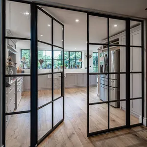 Gaoming Einfaches Design Kunden spezifische Flügeltür Doppel gehärtete Glass chaukel Französische Flügeltüren