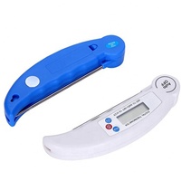 Termometer Makanan Digital Lipat untuk Dapur, Termometer Daging Multifungsi untuk Barbekyu