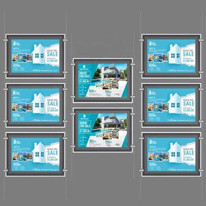 Article chaud pour les agents immobiliers A4 intérieur Apcryl PVC acier LED panneau d'affichage <span class=keywords><strong>porte</strong></span>-<span class=keywords><strong>affiche</strong></span> carré rectangulaire pour la publicité de fenêtre - Product Image 1