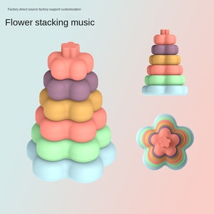 Nouveau empilage <span class=keywords><strong>musique</strong></span> Silicone arc-en-ciel cercle jouet éducatif bébé blocs de construction morsure <span class=keywords><strong>musique</strong></span> pile <span class=keywords><strong>musique</strong></span> pour les enfants - Product Image 2