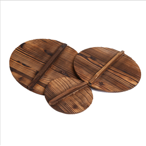 Couvercle de casserole en fer naturel de cuisine à domicile avec grande poignée couvercle en bois pour le travail de fonte Anti-débordement - Product Image 3
