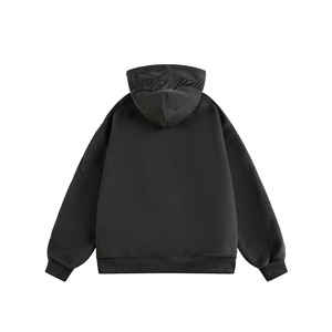 เสื้อฮู้ดโอเวอร์ไซส์ ยูนิเซ็กซ์ ผ้าฝ้าย 100% เฟรนช์เทอร์รี่ กันหด 350 กรัม ปักโลโก้ด้านหน้า เสื้อผ้าลำลองสำหรับฤดูหนาว - Product Image 1