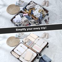 Ensemble OEM de 8 cubes d'emballage de voyage Organisateurs de valises avec sac à chaussures et trousse de toilette Accessoires de voyage