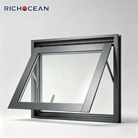 Ventana Exterior RICHOCEAN de Fábrica, 6063 T5, de Aluminio Francés, con Rejilla, Aislamiento Térmico y Doble Acristalamiento