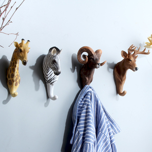 2pcs Creative 3D Animal Wall Hangers <strong>Decoration</strong> Hanging Coat Hooks Door Hook <strong>Elephant</strong> Antelope Elk Giraffe <strong>Decors</strong> - Product Image 4