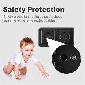 Euro 250V PC Panel Socket caja redonda doble 16A enchufe <span class=keywords><strong>de</strong></span> pared con 2 salidas <span class=keywords><strong>de</strong></span> CA integrado oculto 16A enchufe <span class=keywords><strong>de</strong></span> pared - Product Image 3