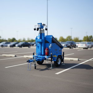 Mobile Solar Security <b>Trailer</b> with 3480mm Length 1500mm Width 2450mm Height Monitoring <b>Box</b> Network Cameras Batteries - Product Image 4